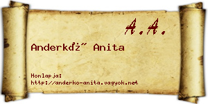Anderkó Anita névjegykártya