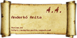 Anderkó Anita névjegykártya