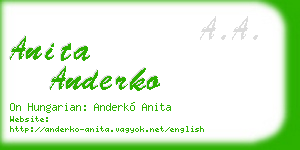 anita anderko business card